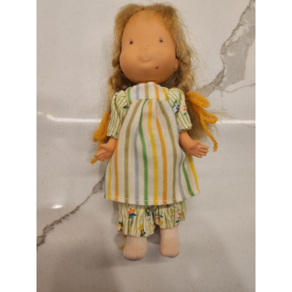 Vintage Holly Hobbie Amy Doll 6" Blonde Hair Braids‎ American Greetings